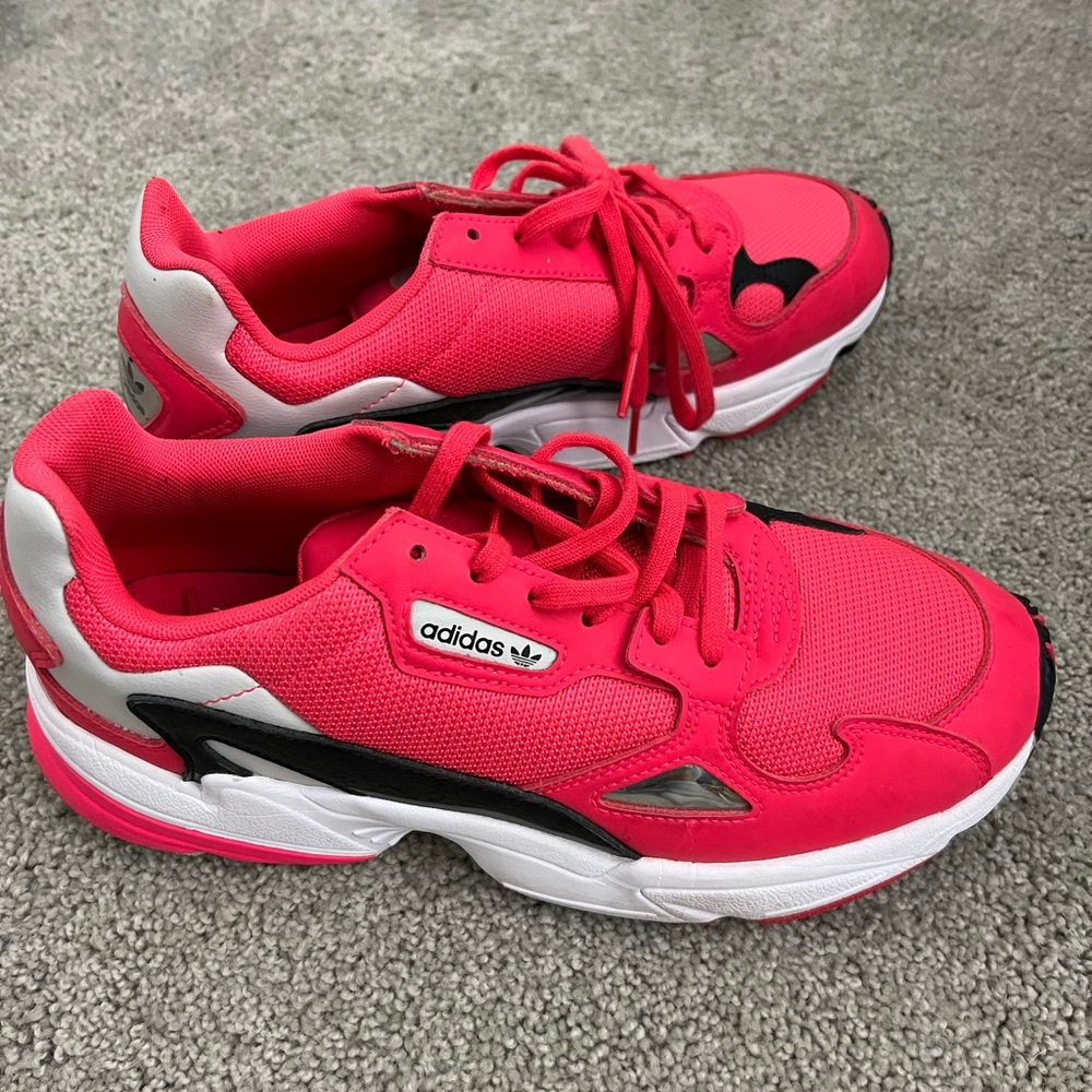 Adidas red sneakers
